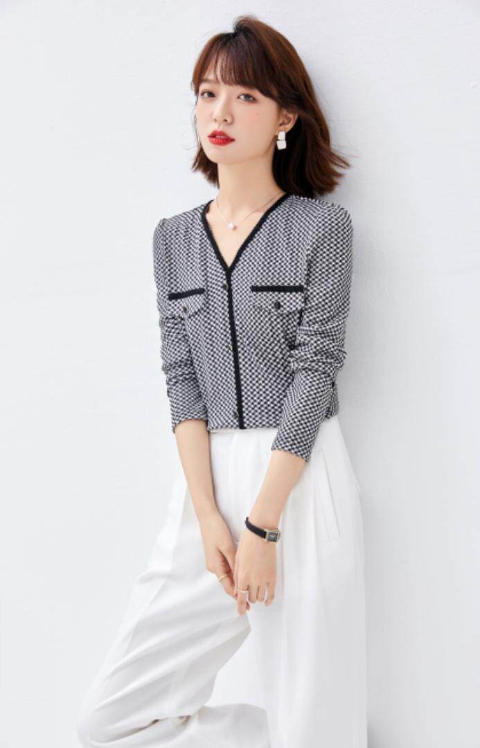 2021秋季新品小香风针织蕾丝上衣，其它，秋子丰色(1F)