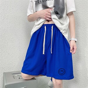 HD74224-P22 华夫格短裤男大码宽松五分裤男直筒中裤图片