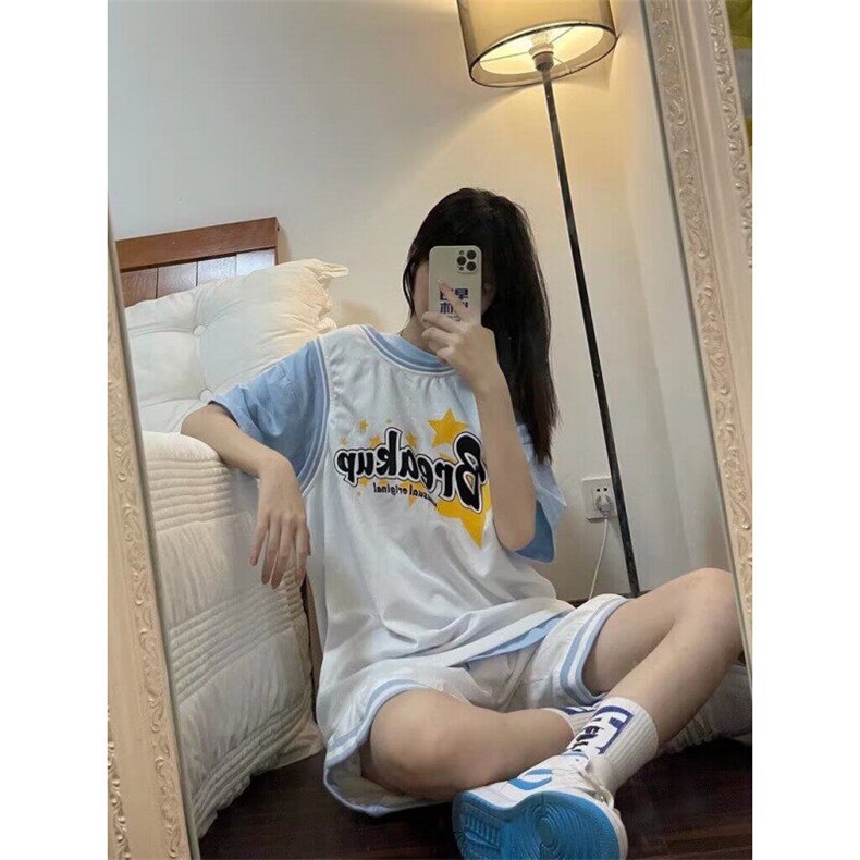 夏季篮球服运动套装男女韩版休闲学生无袖背心学院风短裤两件套装图片