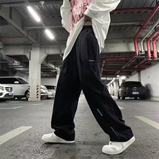 美式高街工装裤男春夏秋直筒阔腿垂感长裤痞帅休闲运动裤子大码，男装工装外套，星座1013