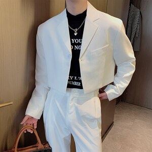 秋季新款韩版网红休闲短款西装上衣外套夹克男潮XZ026-P110控130图片