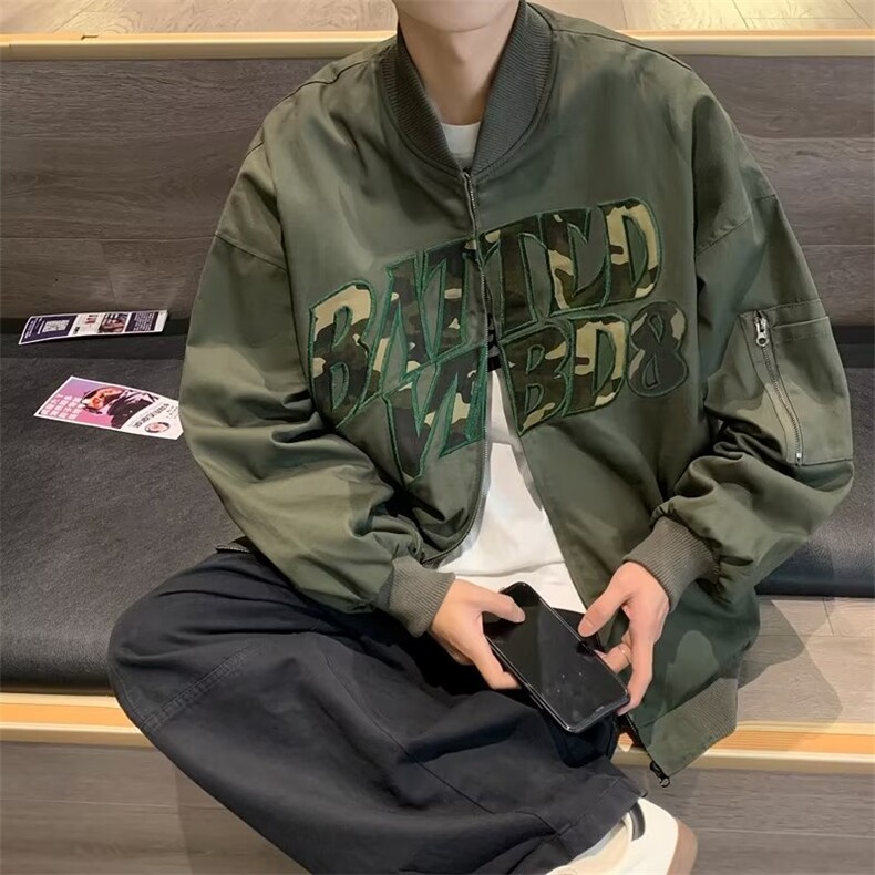 美式字母棒球服春秋新款高街ins潮牌男外套F1053P65,男装夹克,星座1116-2