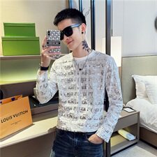 Q272021春秋季新款长袖T恤社会精神小伙圆领痞帅长袖，男装T恤，星座102A（原电商D309-1）