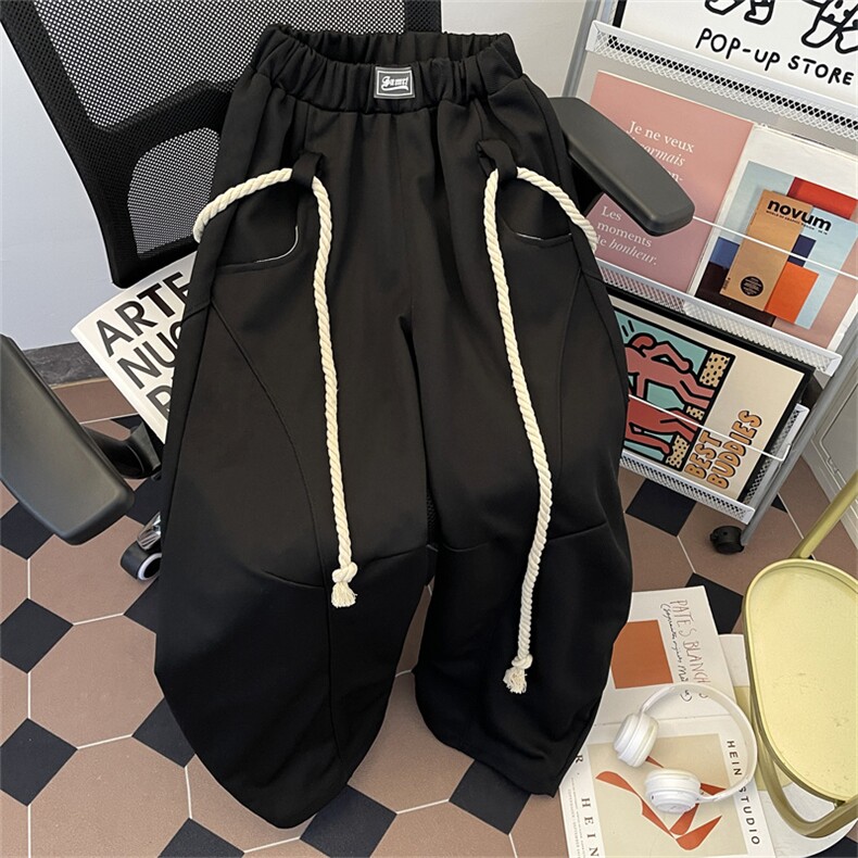 港风秋冬款男裤20克美棉斜弯刀直筒长裤长腰带h59P50,男装休闲裤,星座1013-1