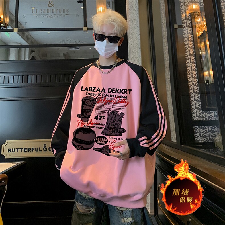 抖音得物供货提供视频秋冬重磅美式宽松织带圆领卫衣0721,男装卫衣,电商A486