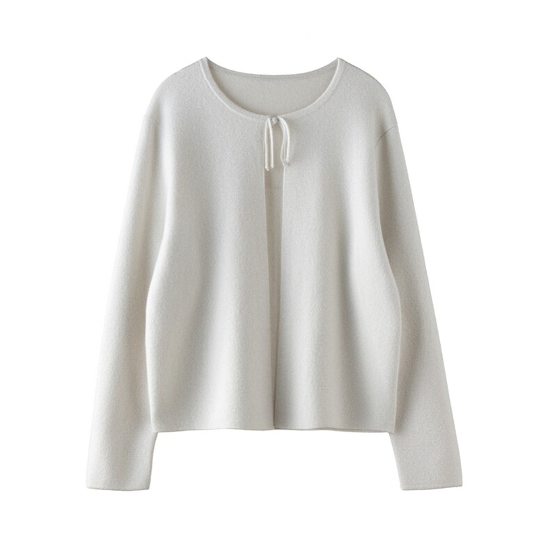 2025年秋季宽松时尚百搭通勤简约休闲羊绒开衫，女装羊绒衫，雪山红莲