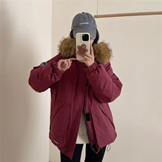 2025年冬季新款棉衣女藏青色工装棉服派克服短款加厚宽松学生外套，男装棉衣，星座506A