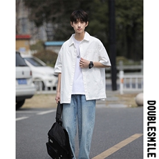 2023男士纯色宽松短袖衬衫A367CS01P38控58，男装T恤，电商A367