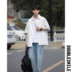 2023 男士纯色宽松短袖衬衫A367 CS01 P38 控58图片