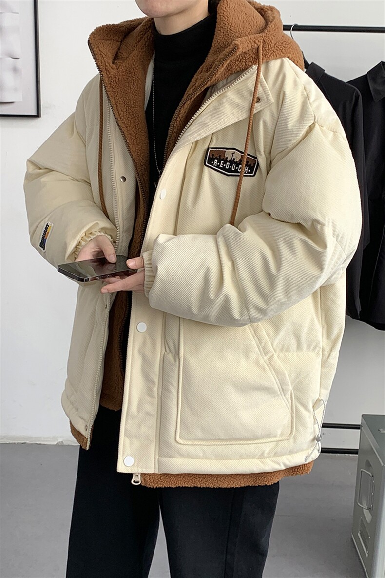 冬季学生潮假两件棉衣外套加绒加厚百搭棉服男女8117-P140控价188,男装棉衣,电商A441-1