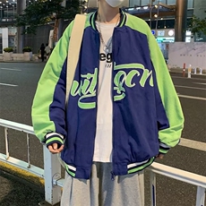 春款潮牌宽松连帽复古男生美式棒球服男休闲夹克外套W7162-P40，男装夹克，星座512-3