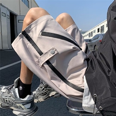 直筒男休闲裤工装裤宽松型青春流行潮五分裤时尚潮牌纯色夏季，男装休闲裤，四季星座218-1