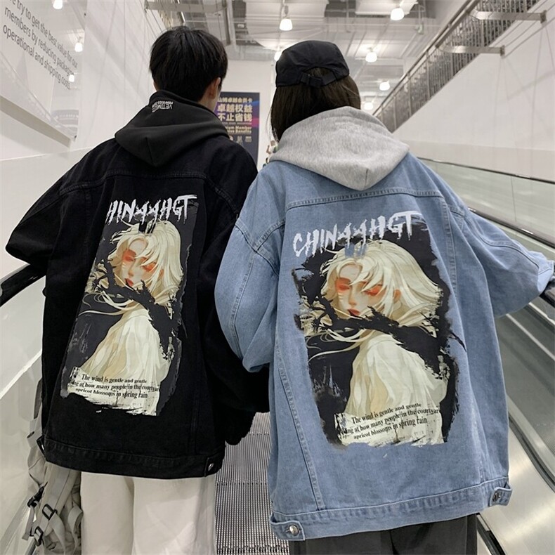 秋冬季港风情侣大码连帽印花夹克外套帽子可拆卸JK730-P88118，男装夹克，星座912-1（原星座914-5）