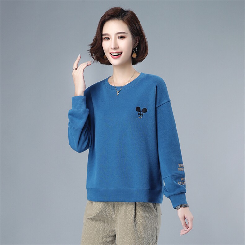 2022年春季新款潮韩版长袖卫衣女宽松显瘦韩版套头圆领上衣服女棉,女装卫衣/绒衫,简韵佳