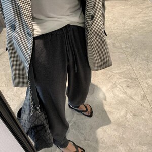多色针织束脚裤图片