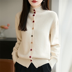 2026年秋季时尚百搭通勤简约休闲开衫，女装针织衫/毛衣，郡淞羊绒