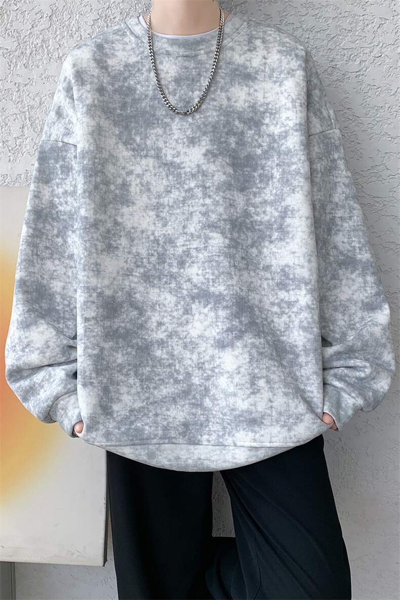 8XL-M美式复古街头风圆领卫衣男特大码上衣套头打底衫WY11P50控68,男装卫衣,电商D206-1