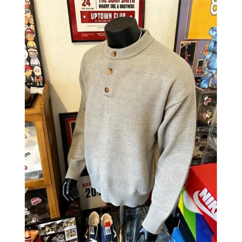 1506A/GMY95970/P49慵懒风毛衣重磅宽松情侣休闲上衣,男装针织衫/毛衣,星座1506A