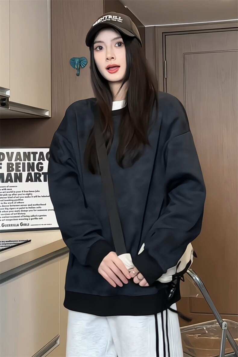 S5012/P35春装新款个性套头扎染卫衣男潮流宽松百搭长袖T恤外套,男装T恤,电商A141