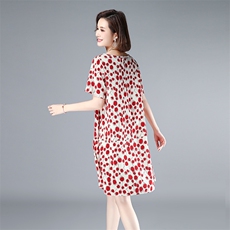 减龄显瘦收腰短袖连衣裙2021年夏季潮流，女装连衣裙，独衣靓