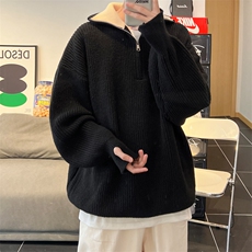 抖音直播！半高领拉链套头针织毛衣男外套男XH13-p55，男装针织衫/毛衣，电商B367