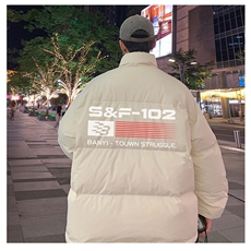 慵懒潮流百搭流行新款ins日系时尚高质量防水棉服原宿简约气质，男装棉衣，星座1013-1