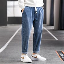 牛仔裤男秋季ns潮牌直筒韩版潮流百搭休闲长裤宽松九分902，男装牛仔裤，电商A318