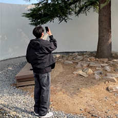 816B-XQ81610-P70纯色牛仔裤休闲裤韩港风宽松直筒裤拖地，男装牛仔裤，星座816B