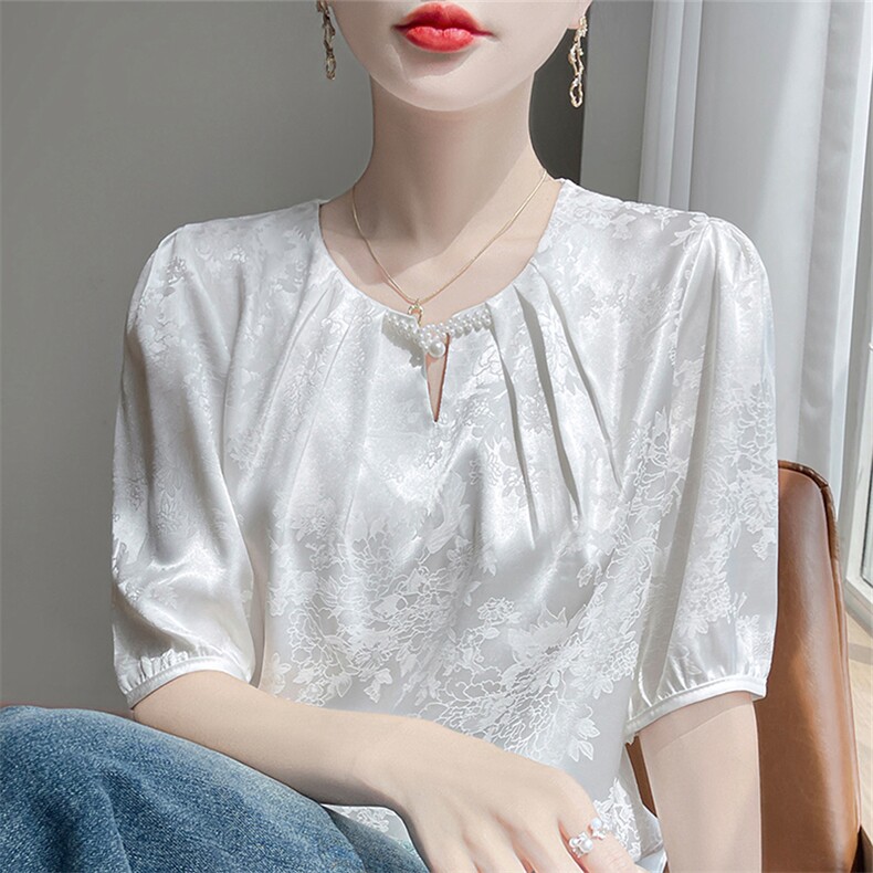 短袖t恤女夏季v领宽松简约百搭打底女上衣,针织衫/毛衣,绒宛羊绒