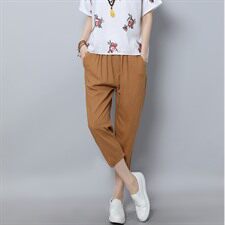 裤子2021年春季修身显瘦纯色中腰均码休闲流行韩版运动百搭，女装连体裤，涵誉