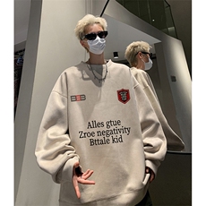 抖音得物供货提供视频秋冬重磅美式麂皮绒圆领卫衣JY573，男装卫衣，电商A486