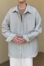 CS701港风春季竖条长袖衬衫男潮牌宽松冰丝薄款抗皱衬衣P40，男装衬衫，星座225-2