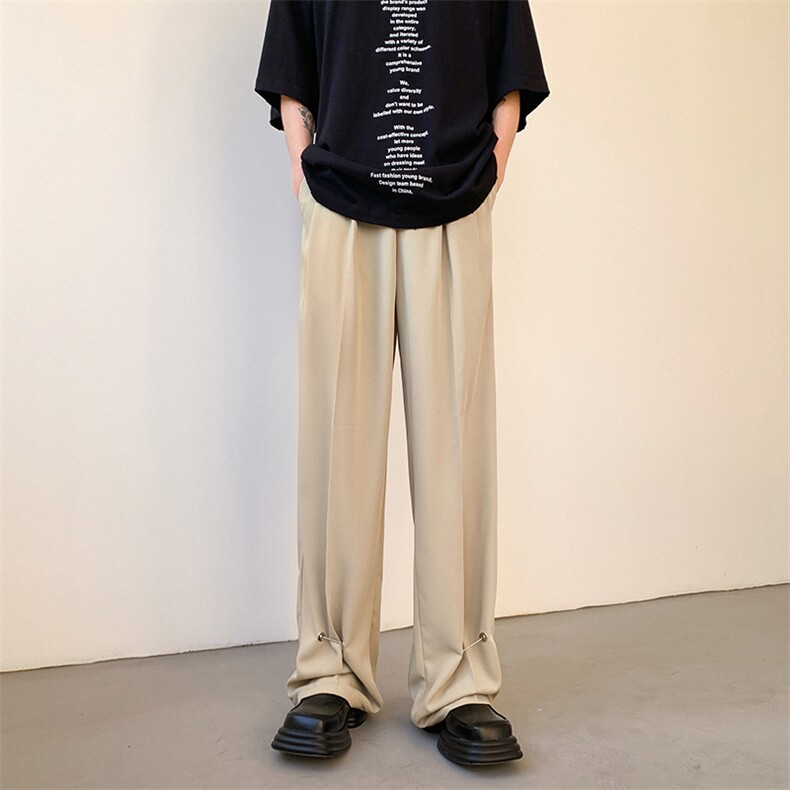 现货冰丝那不勒斯休闲西裤男高级感宽松垂感直筒裤女KK388-P60,男装西裤,星座205