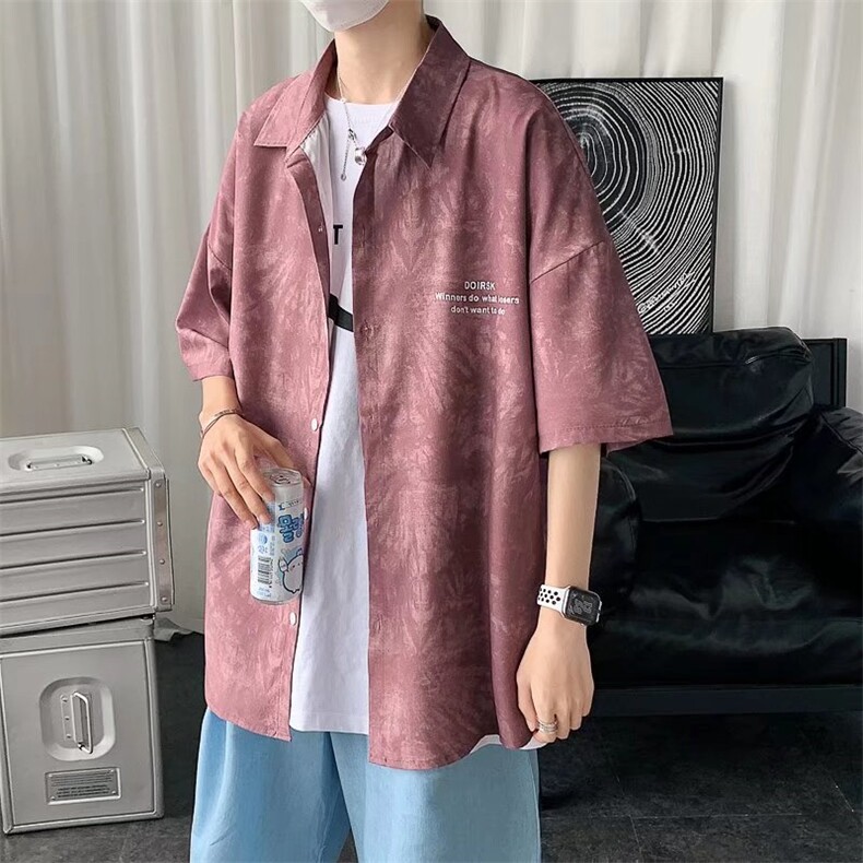 短袖衬衫春款男港风潮流扎染衬衫C239P30,男装衬衫,星座1116-2