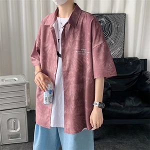 短袖衬衫春款男港风潮流扎染衬衫C239P30图片