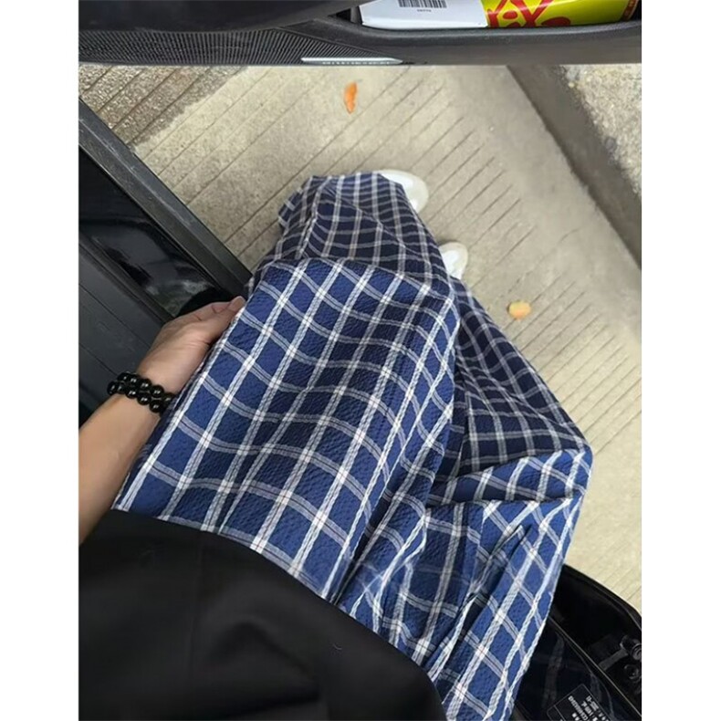 格子休闲西裤男女2025新款cleanfit高街宽松百搭裤子KZ104,男装西裤,星座1116A（原606A-3）