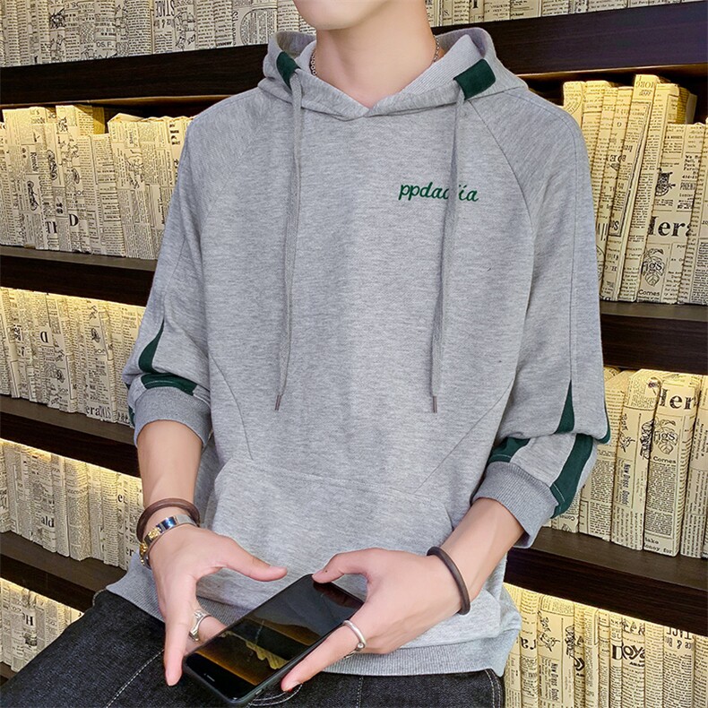 秋季卫衣男宽松连帽上衣青少年中套头卫衣潮流外套HS2119,男装卫衣,星座509