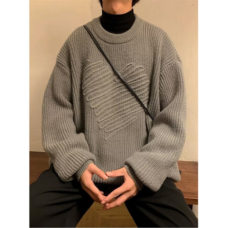 方块分割提花拼接毛衣通勤线衫休闲针织衫2025冬季品M7004,男装针织衫/毛衣,星座1116A（原606A-3）