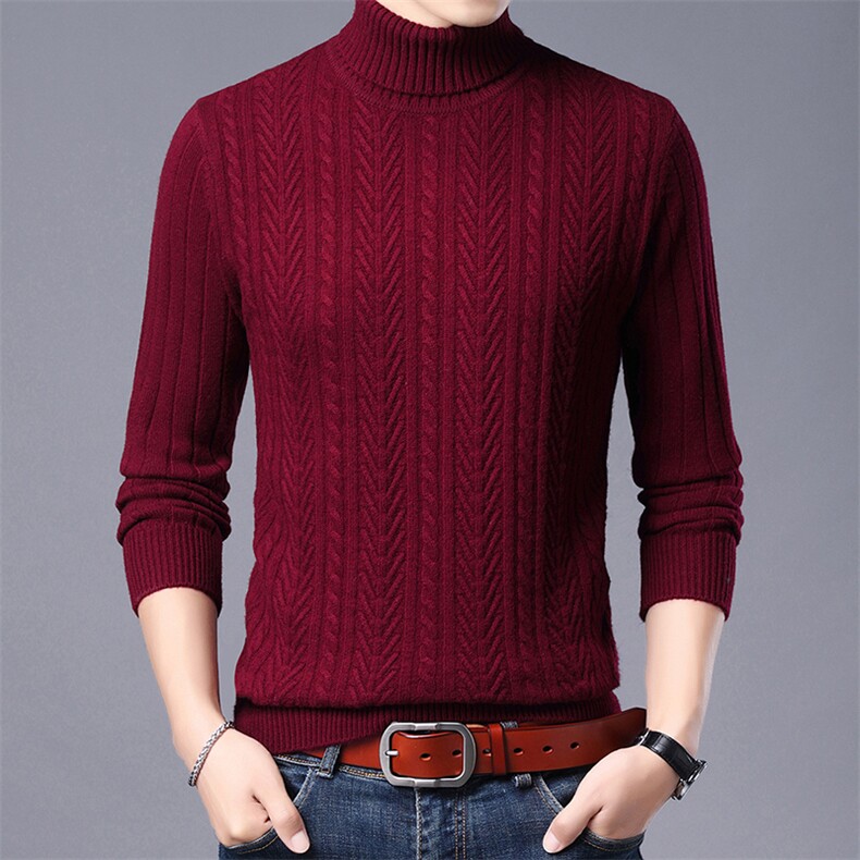 CM12008钱塘2020-2中青年男士高领纯色冬季厚款简约羊毛衫P165,男装针织衫/毛衣,钱塘207-2