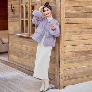 2026年冬季新中式90绒袖口真狐狸毛可脱下短款羽绒服外套女图片