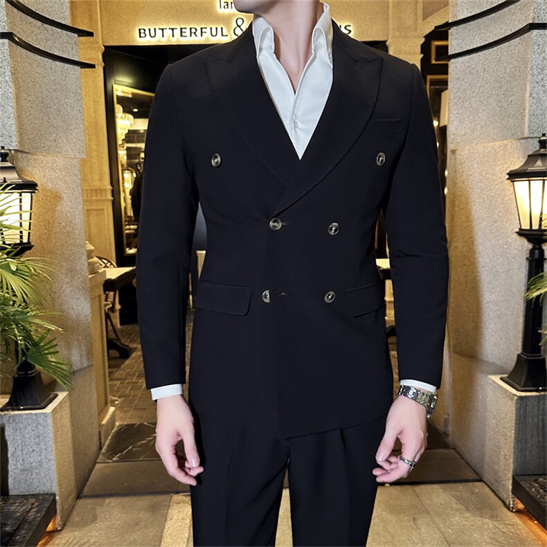 7722-P2452025秋季时尚英伦风男士双排扣西服西裤两件套装,男装西服,星座507A（原星座306B-2）