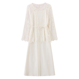 小香风防晒蕾丝镂空罩衫连衣裙套装女夏季高级感吊带连衣裙两件套图片