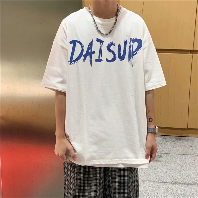 韩版夏季港风ins个性情侣宽松体恤印花五分袖T恤男衫T574-P20,男装T恤,星座512-2