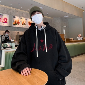 港风重磅华棉得物抖音直播高品质宽松男休闲连帽卫衣W5210P40图片