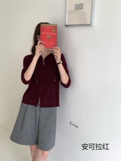 2025年秋季单件通勤单件长袖拉链款包缝帽衫，女装羊毛衫，纳驰羊绒