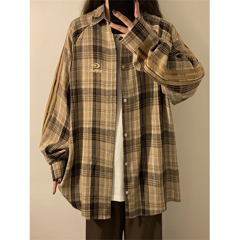 春秋季衬衫新款宽松休闲男女同款衬衣XZ102B-1-CS2511P55图片