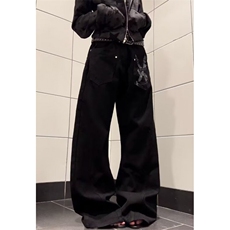 纯黑色微喇牛仔裤男潮直筒显瘦垂感拖地cleanfit长裤NA731，男装牛仔裤，星座1116A（原606A-3）