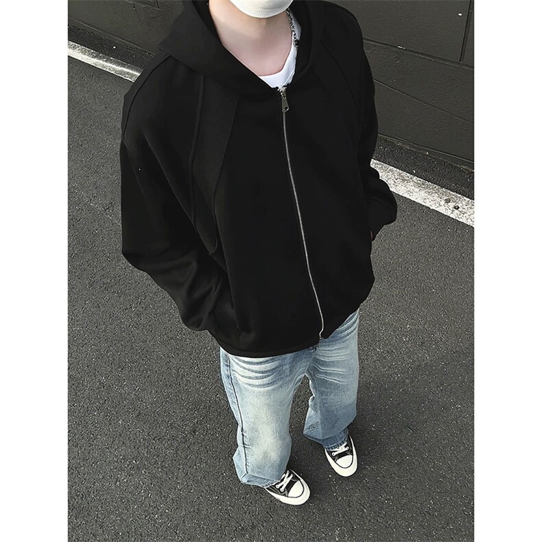 模特-连帽开衫卫衣男春秋款美式夹克外套潮9111-P48,男装夹克,电商B380（原B361）