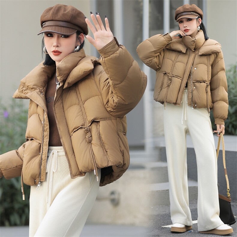 现货新款冬装2024年韩版纯色休闲新90绒白鸭绒羽绒服,女装羽绒服,琦鑫阁（原依鑫阁）