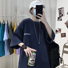 XZ115A-T06200克纯棉男女字母印花大码S-5XL10色T恤衫圆领半袖，男装T恤，星座115A-3